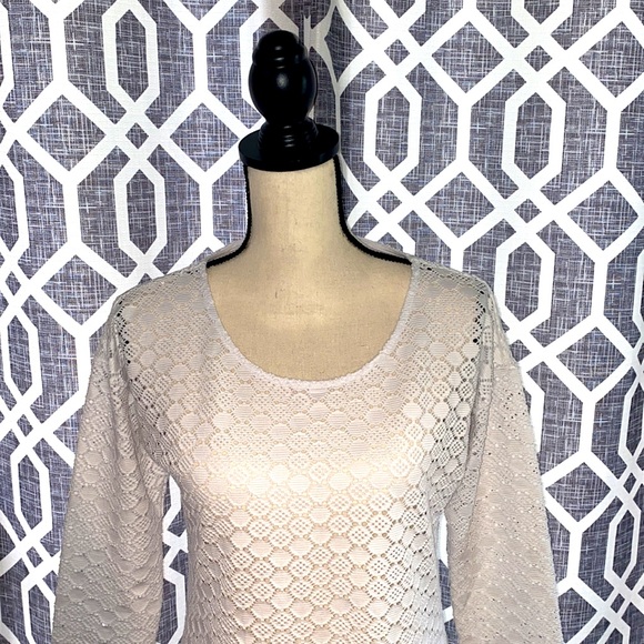 NWOT Peck & Peck White Crochet Tunic. Size Small - Picture 2 of 4